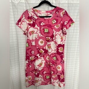 Lilly Pulitzer Hotty Pink Cherry Begonias tshirt dress, large